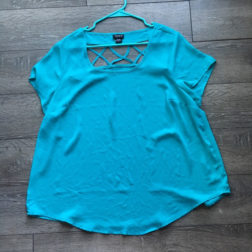 Torrid georgette cage back cutout blouse